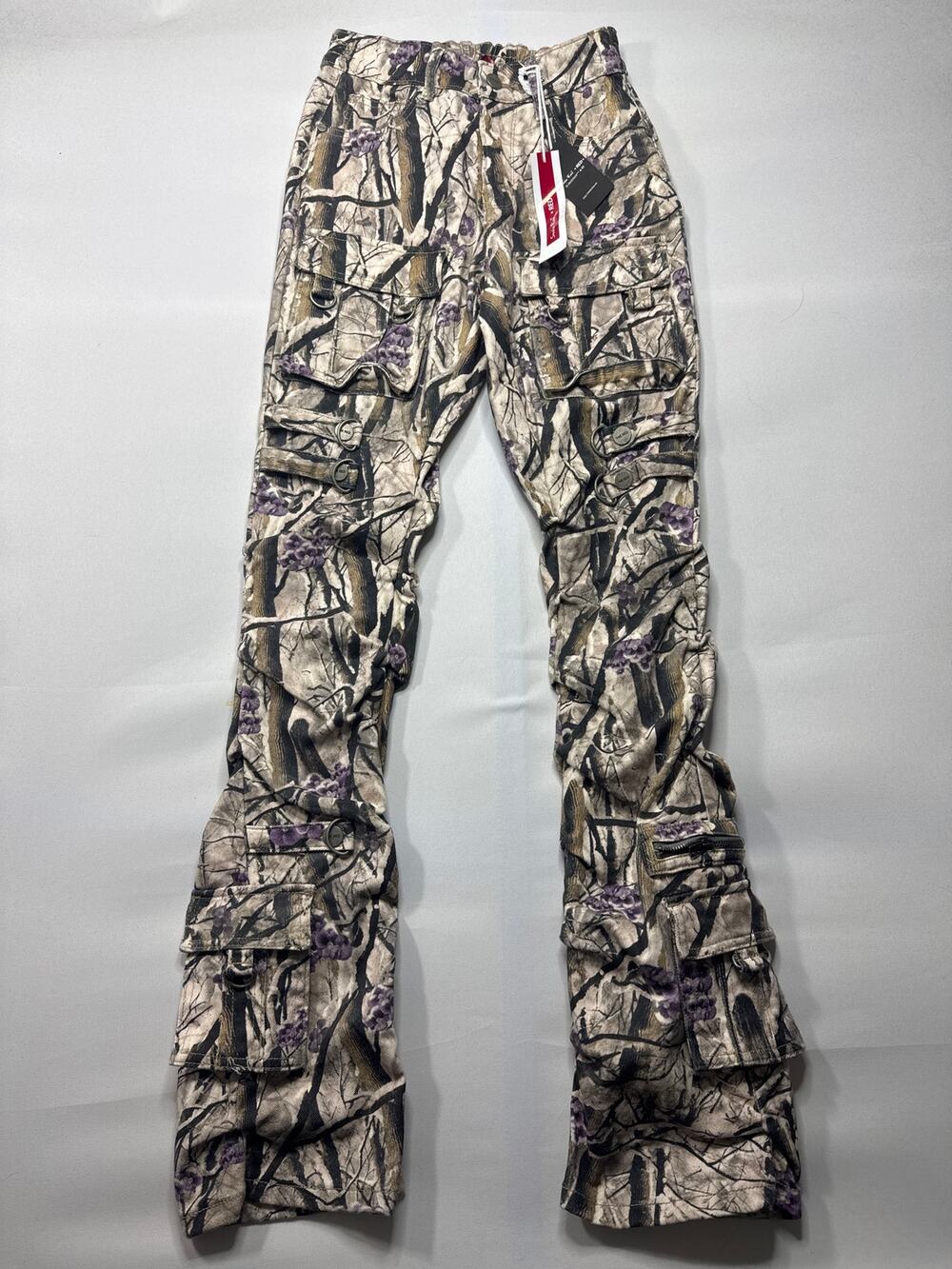 NWT Smoke Rise Red Men's Stacked Skinny Flare Camo Cargo Pants -XS (34 inseam)‎